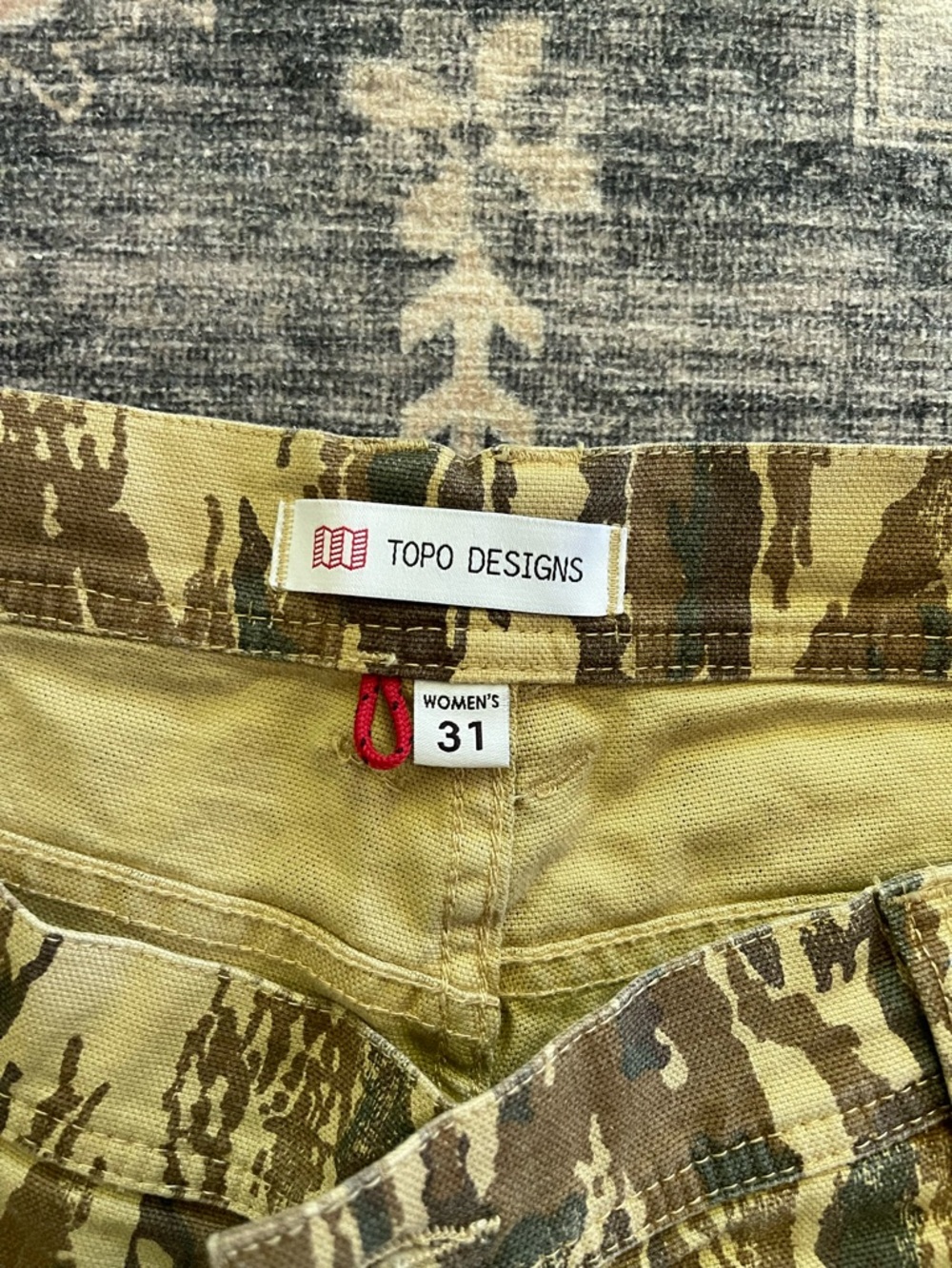 Topo Designs Women’s Brown Camo Utility Dirt Wide Leg Pants - Picture 4 of 11